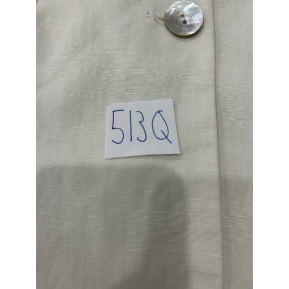Separate Elements Cream Linen Blend Blazer Jacket Button Front Long Sleeve Sz 6P - Picture 8 of 9